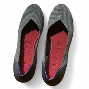 ROTHYS The Flat Pebble Gray Knit Rounded Toe Ballet Flats Slip On Shoes Size 9.5